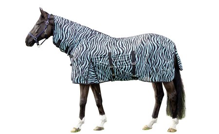 Fliegendecke mit Halsteil -Zebra Aqua- 