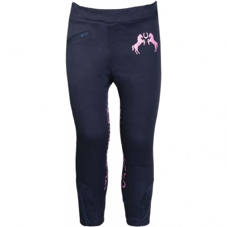 Reitleggings -Pink Pony- Silikon-Kniebesatz