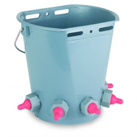 Cubo con Tetinas para Corderos