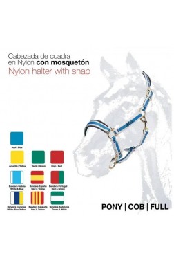 CABEZADA CUADRA NYLON CON MOSQUETÓN
